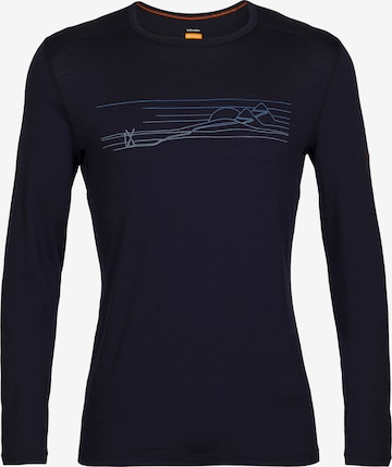 ICEBREAKER Functioneel shirt '200 Oasis Crewe Ski Stripes' in Blauw: voorkant