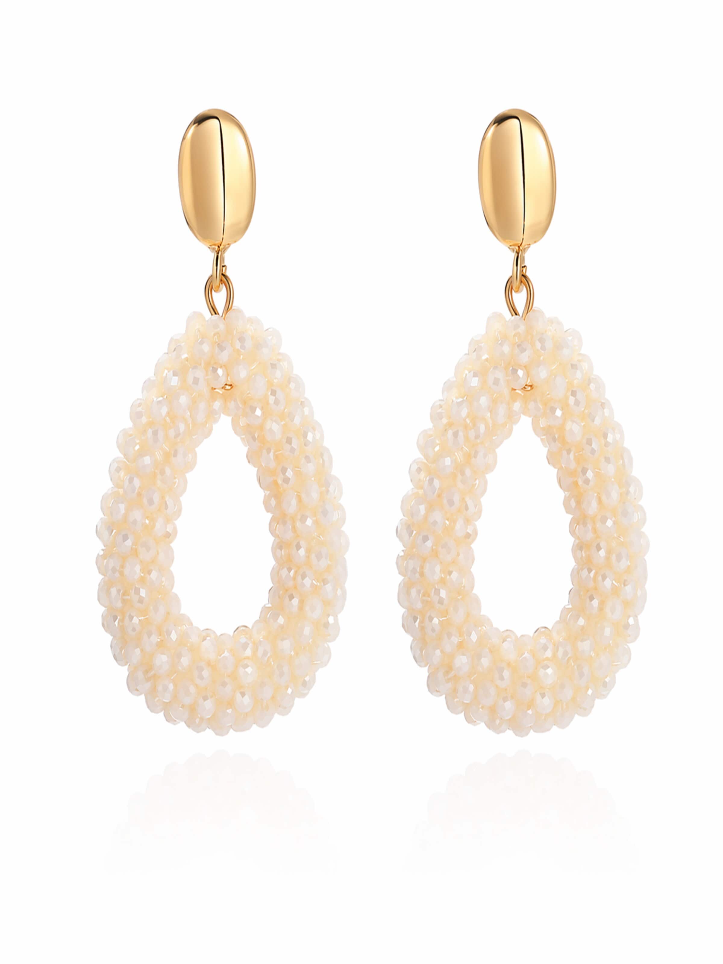 ROUGEMONT Jewellery Earrings 'Statement Creolen Vacation' in Beige: front