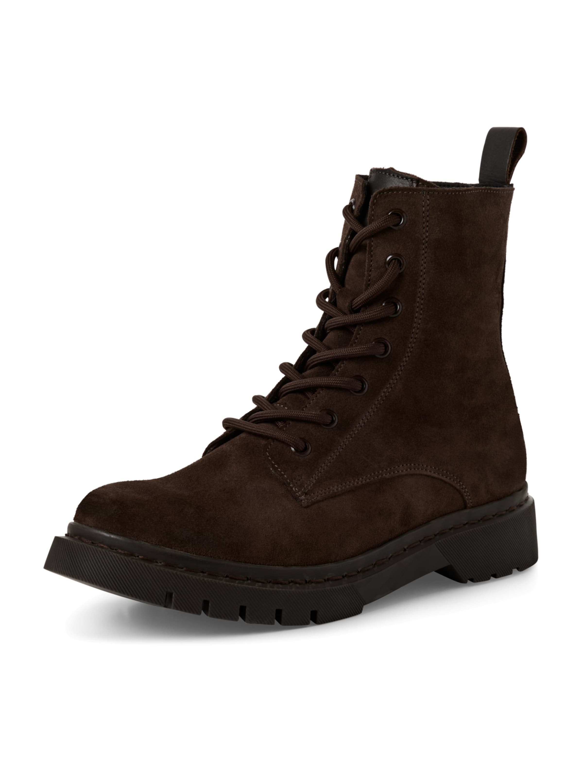 Tamaris Lace-Up Ankle Boots in Brown: front