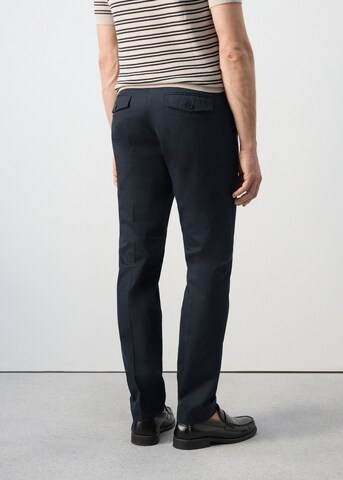 MANGO MAN Regular Pleat-Front Pants 'Gaspar' in Blue