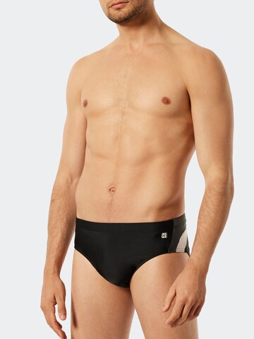 SCHIESSER Bathing trunks 'Aqua Natuical Active' in Black: front