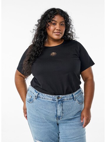 Tricou 'Livia' de la Zizzi pe negru: față