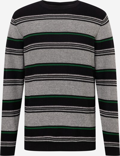 Pulover 'Pyton' Only & Sons pe gri amestecat / verde iarbă / negru, Vizualizare produs