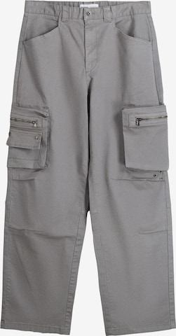 Loosefit Pantalon cargo Bershka en gris : devant