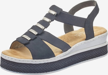 RIEKER Strap Sandals in Blue: front