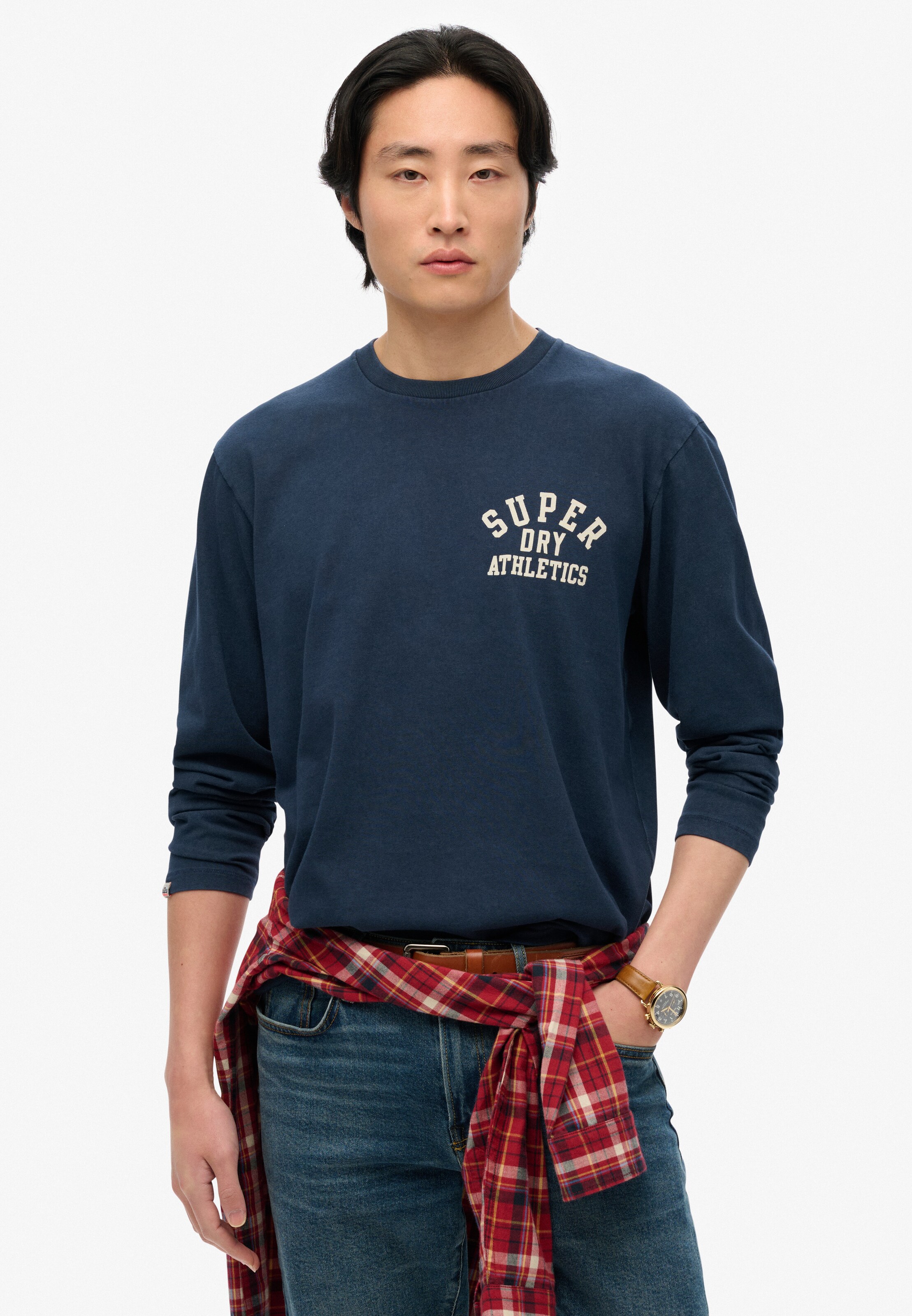 Superdry Shirt 'Athletic Essentials' in Blue: front