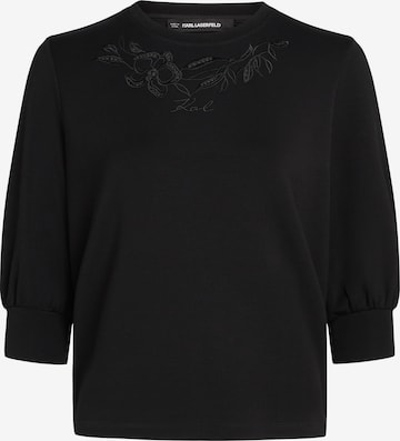 Karl LagerfeldSweater majica - crna boja: prednji dio