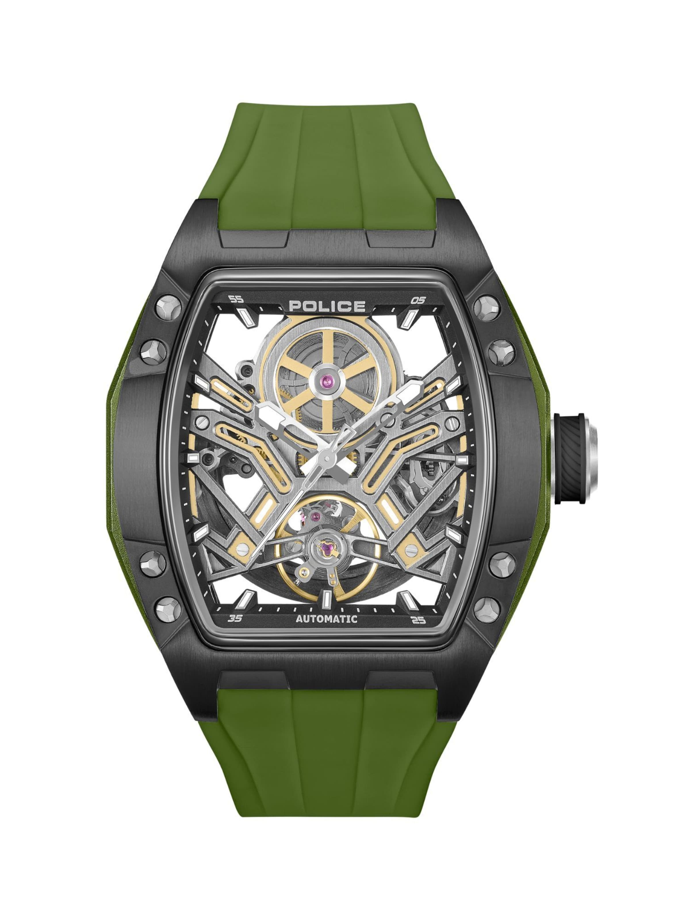 POLICE Uhr  ' Tampa ' in Grün: Vorderseite
