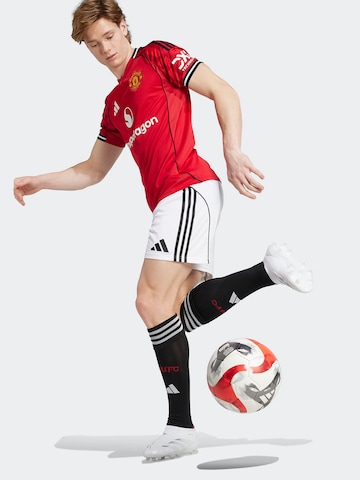 ADIDAS PERFORMANCE Regularen Športne hlače 'MUFC' | bela barva