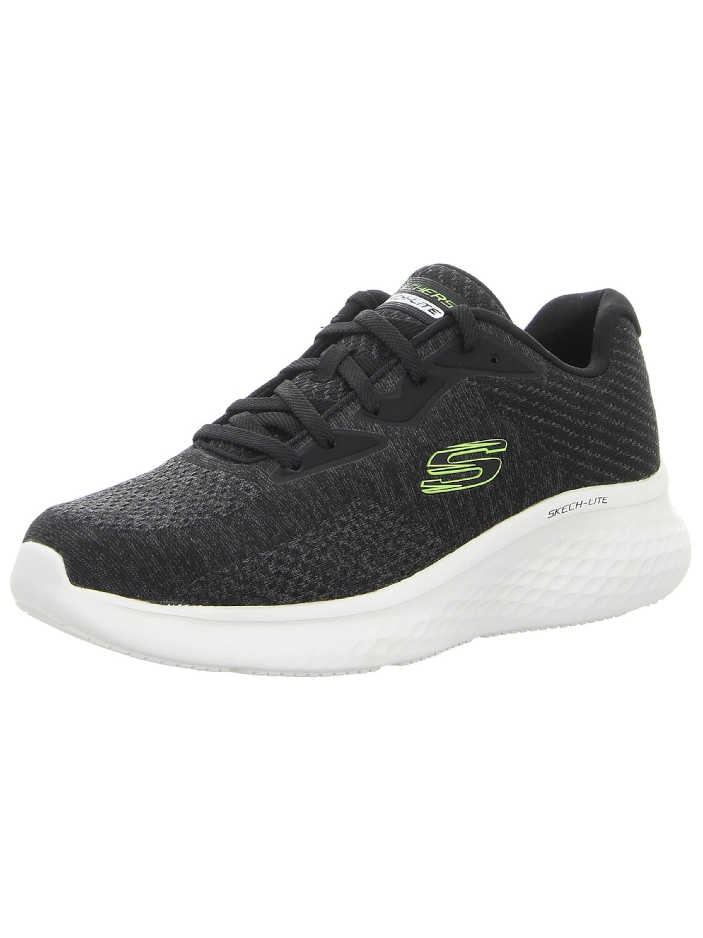 SKECHERS Athletic Lace-Up Shoes in Black: front