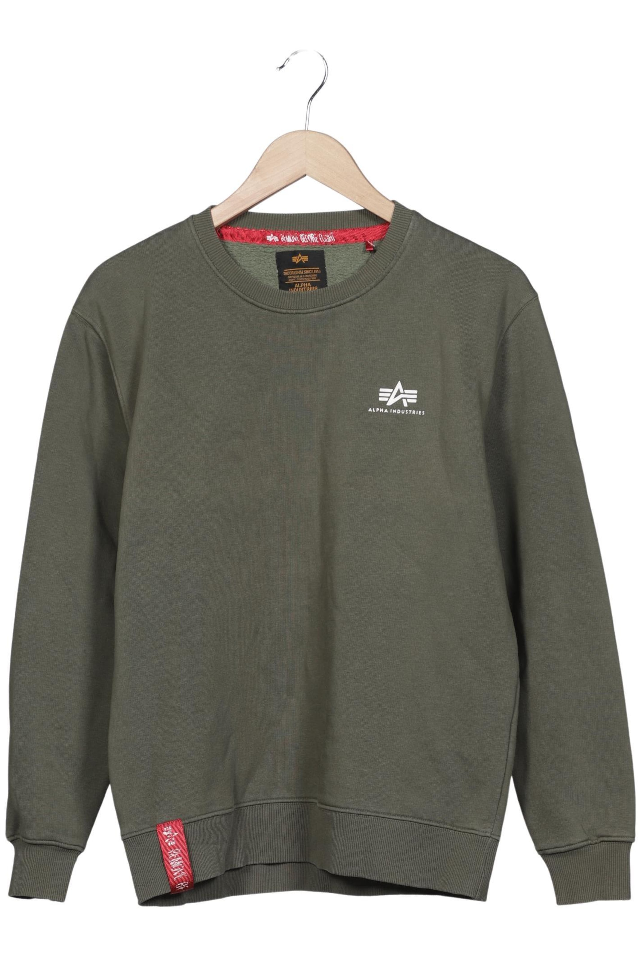 ALPHA INDUSTRIES Sweater M in Grün: Vorderseite