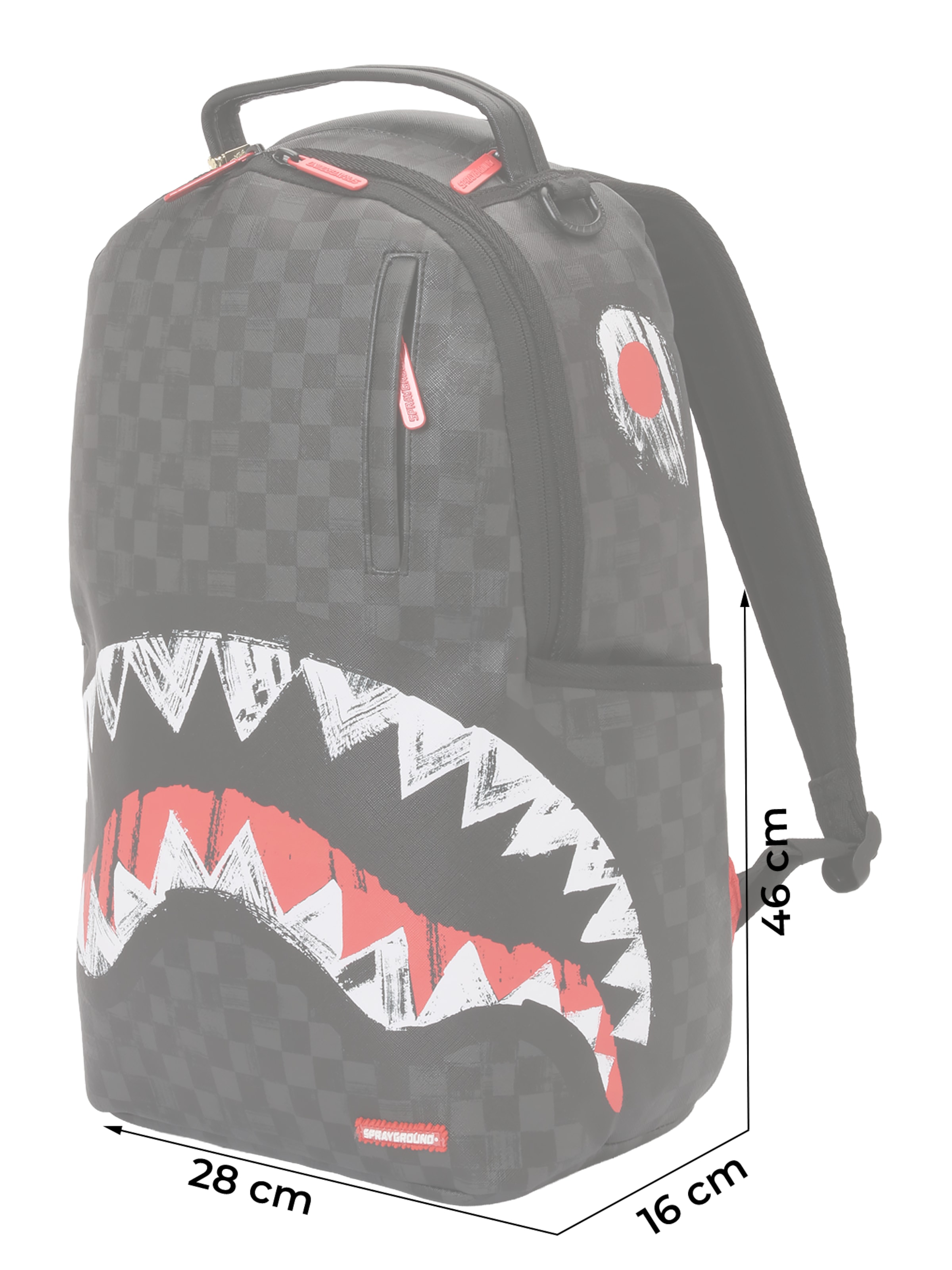 Sprayground Backpack 'Scribble Shark' in Black