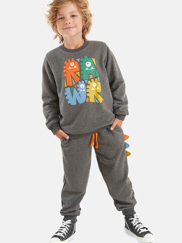 Survêtement 'Rawr Spikes' Denokids en gris : devant