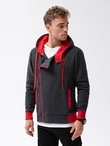 Ombre Zip-Up Hoodie 'B297' in Grey: front