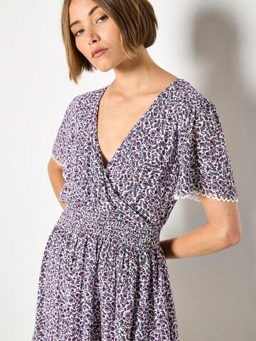 Apricot Ditsy Floral Gold Foil Mini Dress ' ' in Lila