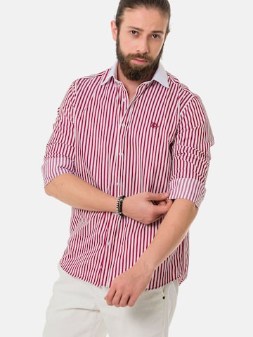 CIPO & BAXX Slim Fit Hemd 'CH192' in Rot