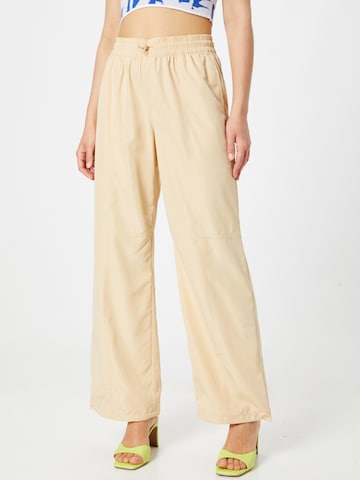 Monki Wide leg Pants in Beige: front