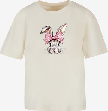 T-shirt 'Niedlicher Hase mit Schleife' F4NT4STIC en beige : devant