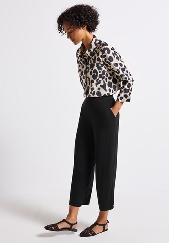 STREET ONE Wide Leg Hose in Schwarz