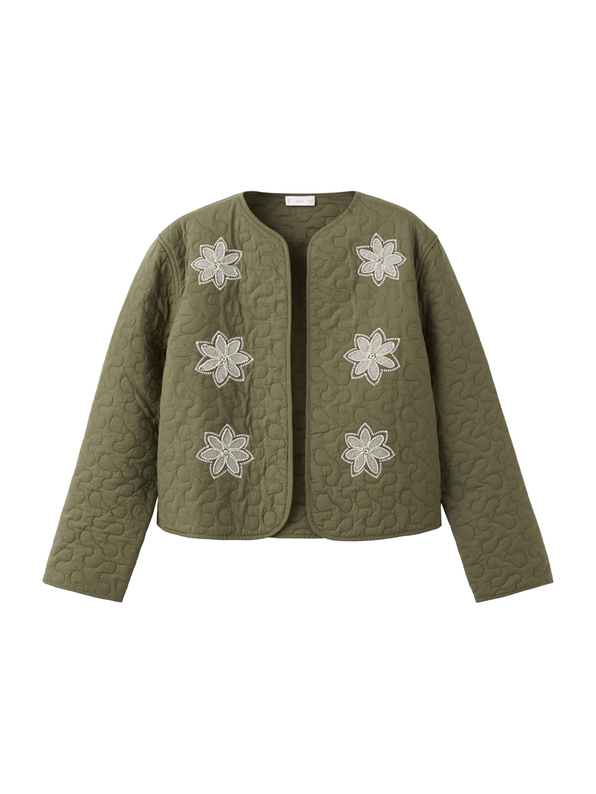 MANGO TEEN Φθινοπωρινό και ανοιξιάτικο μπουφάν 'NADIA' σε πράσινο: μπροστά