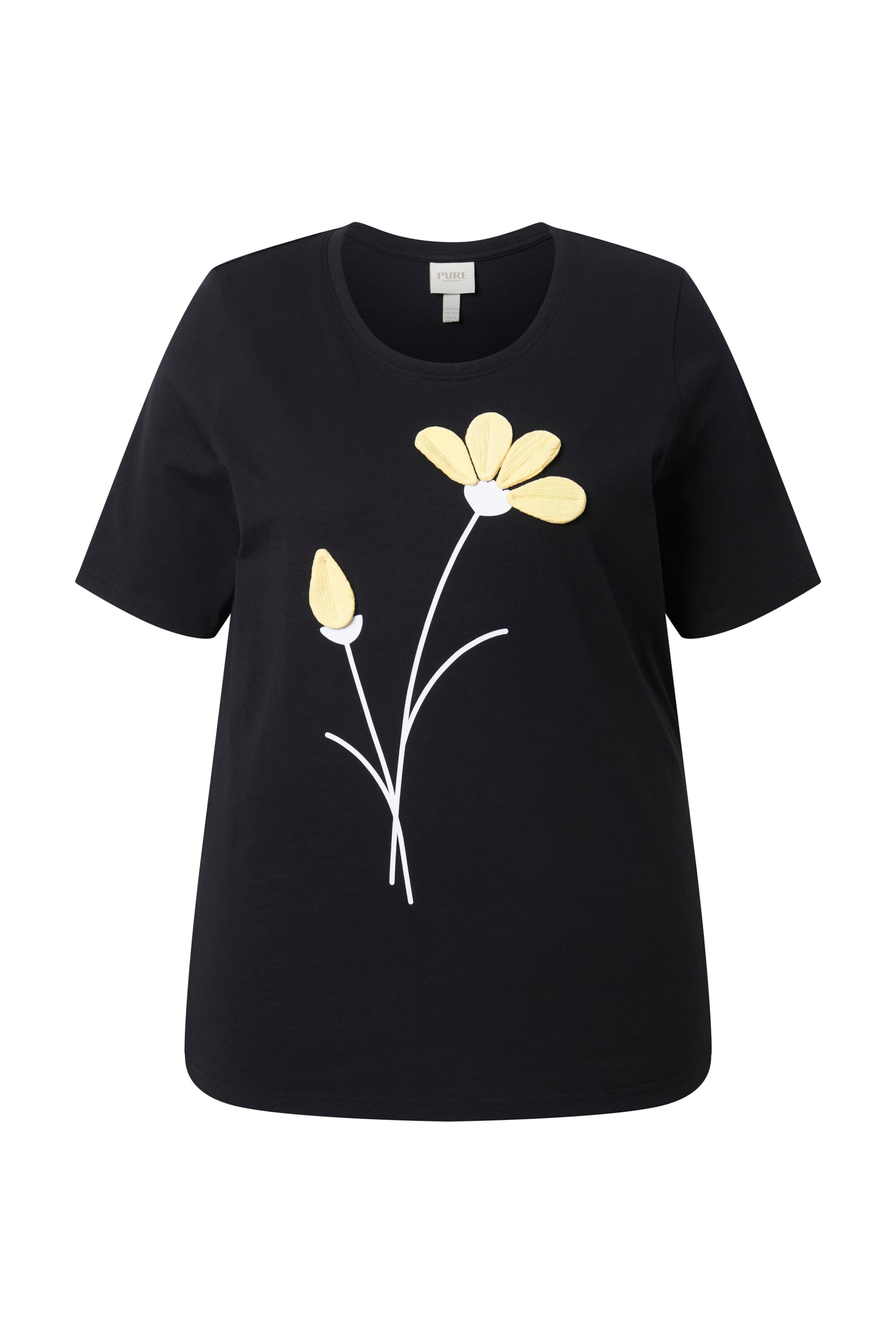 Ulla Popken Shirt in Pastel yellow / Black / White, Item view