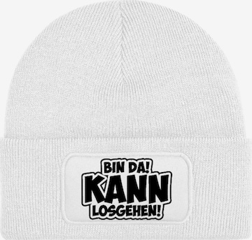 Youth Designz Beanie 'Bin da, kann losgehen' in White: front
