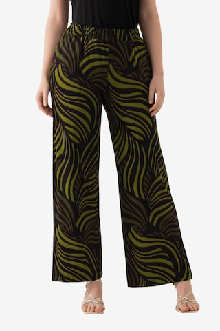 Ulla Popken Wide leg Broek in Zwart: voorkant