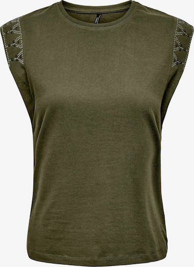 ONLY T-shirt 'TANA' en vert foncé / noir / argent, Vue avec produit