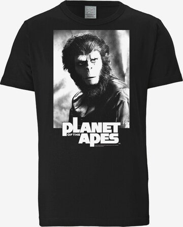 LOGOSHIRT T-Shirt 'Planet der Affen' in Schwarz: predná strana