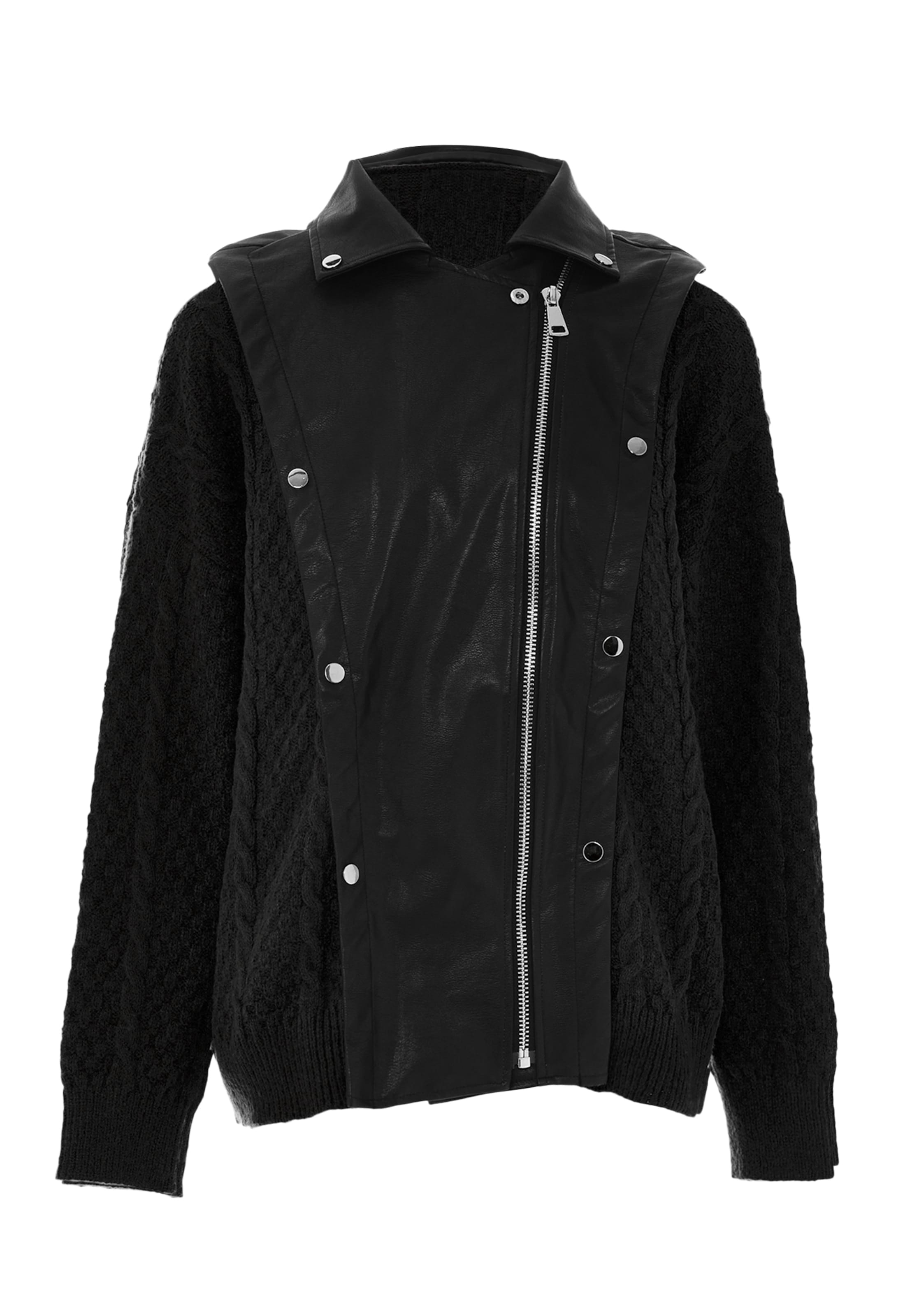 NAEMI - Casaco de malha em preto: frente