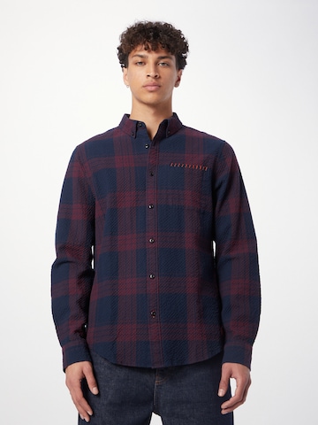 SCOTCH & SODA Regular fit Overhemd 'SEERSUCKER' in Blauw: voorkant