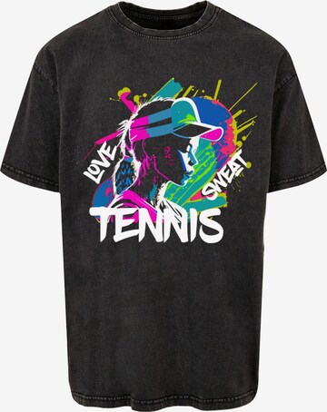 T-Shirt 'Tennis Love, Sweat' Merchcode en noir : devant