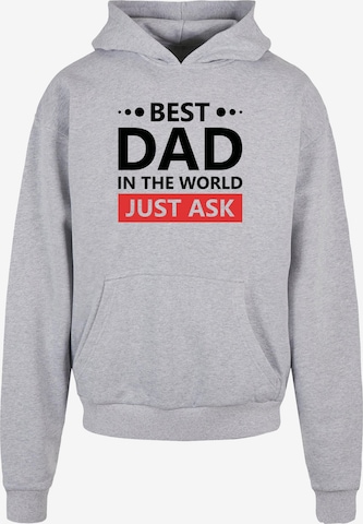 Merchcode Sweatshirt 'Fathers Day - Best dad, just ask Ultra' in Grau: predná strana