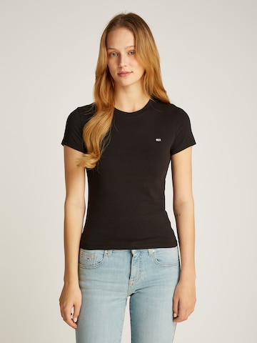 Tricou de la Tommy Jeans pe negru: față