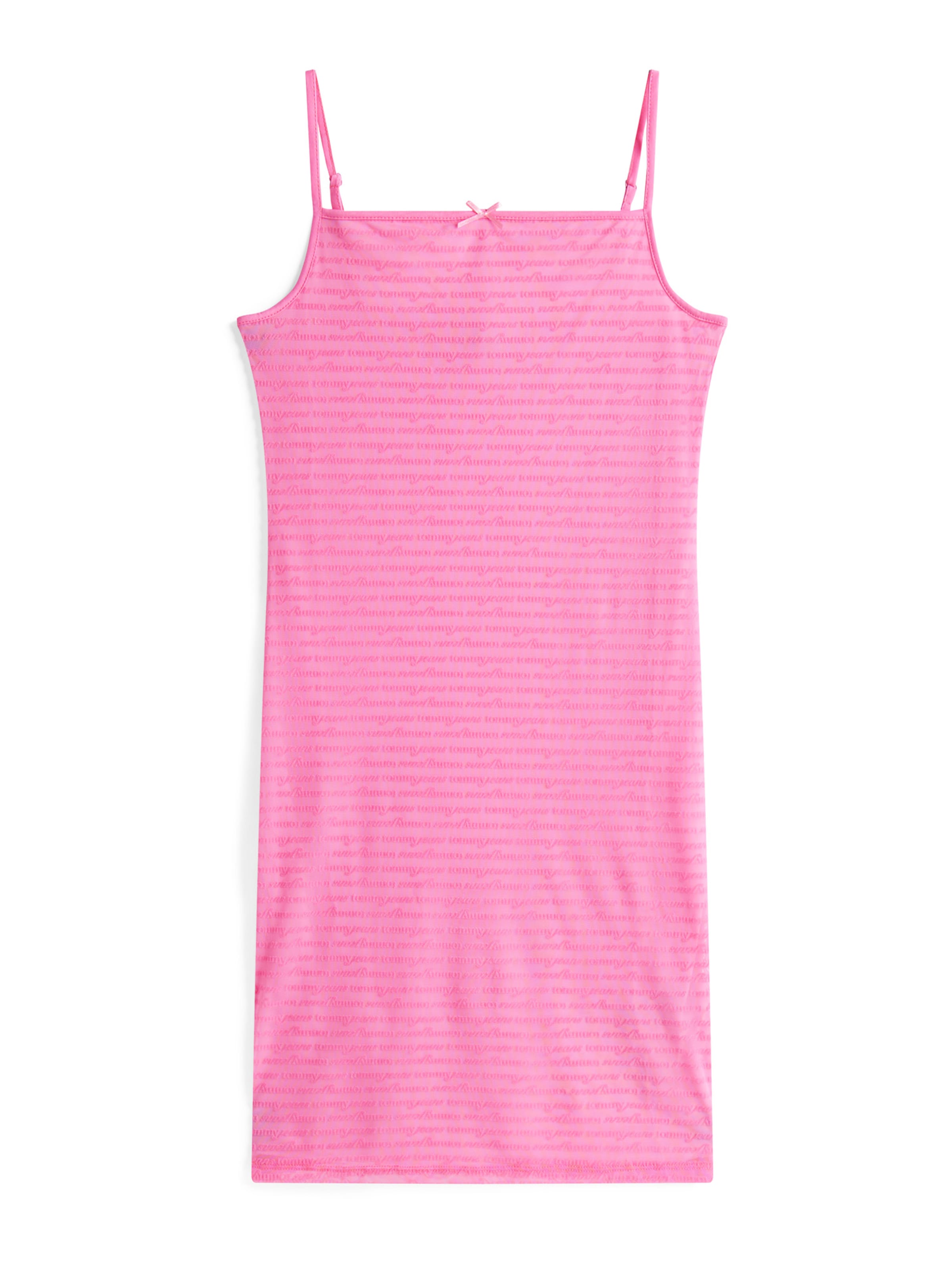 Rochie de la Tommy Jeans pe roz: față