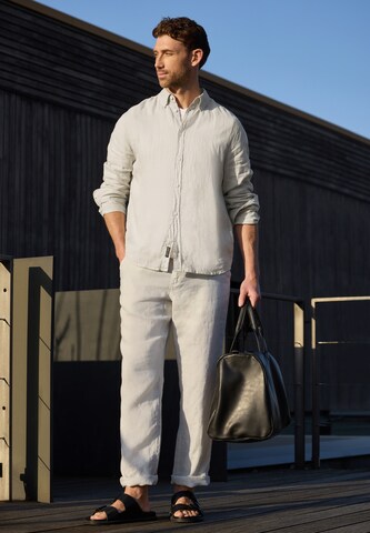 Street One MEN Comfort fit Button Up Shirt in Beige