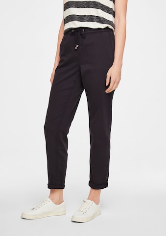 comma casual identity Regular Broek in Zwart: voorkant