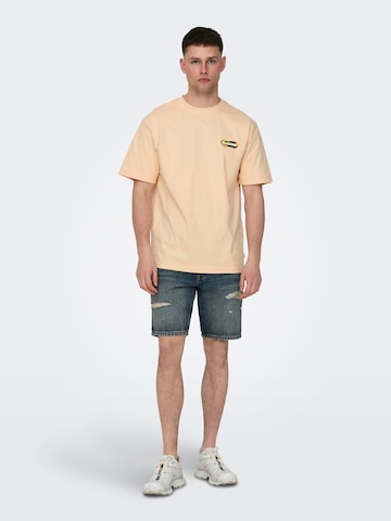 Only & Sons T-Shirt 'KEITH' in Beige
