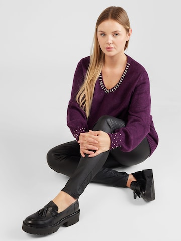 ONLY Carmakoma Sweater 'ALESSIA' in Purple