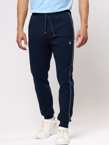 U.S. POLO ASSN. Tapered Housut 'Tano' värissä sininen: etupuoli