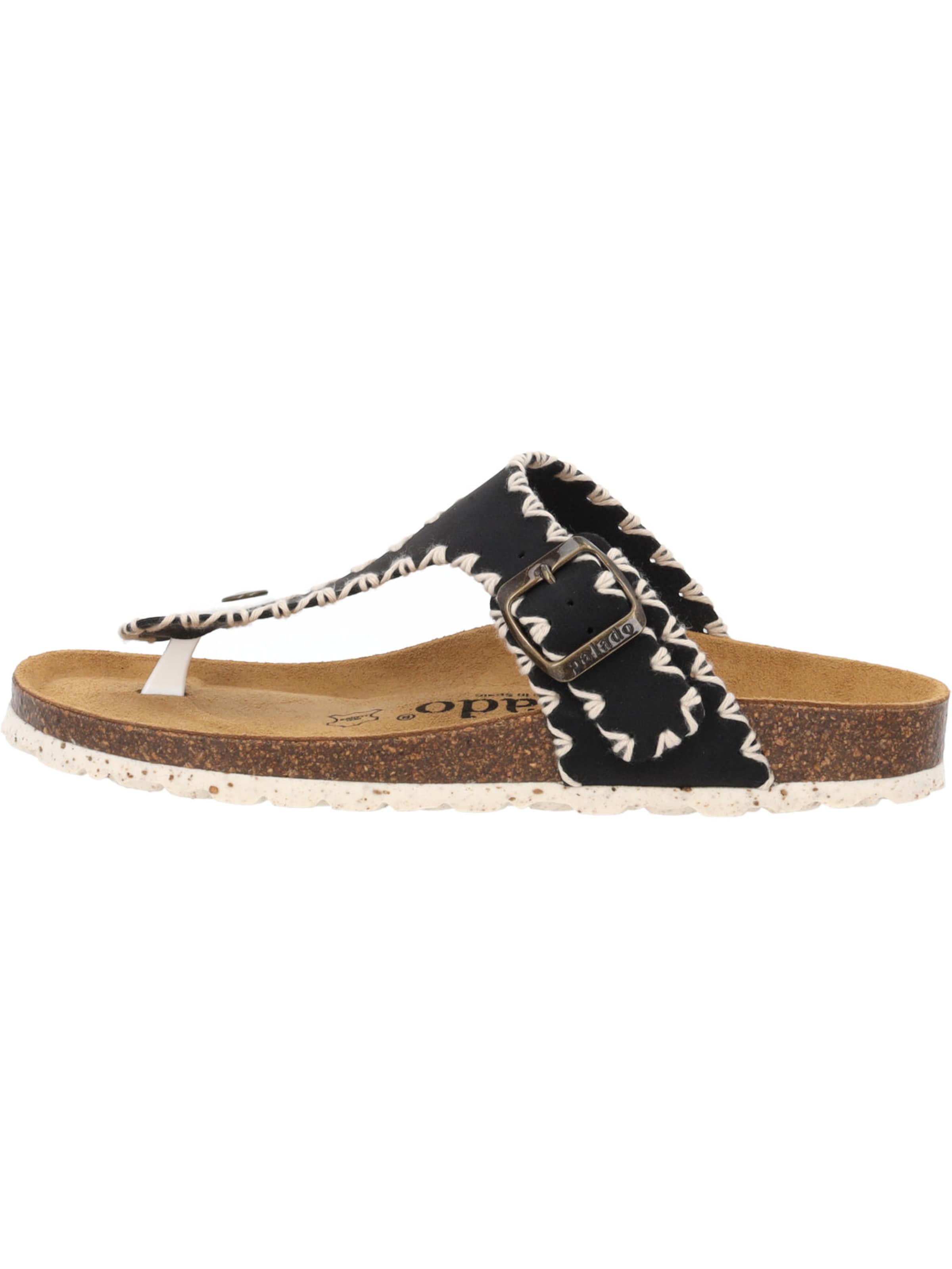 Palado T-bar sandals 'Palado Kos Stitch' in Black