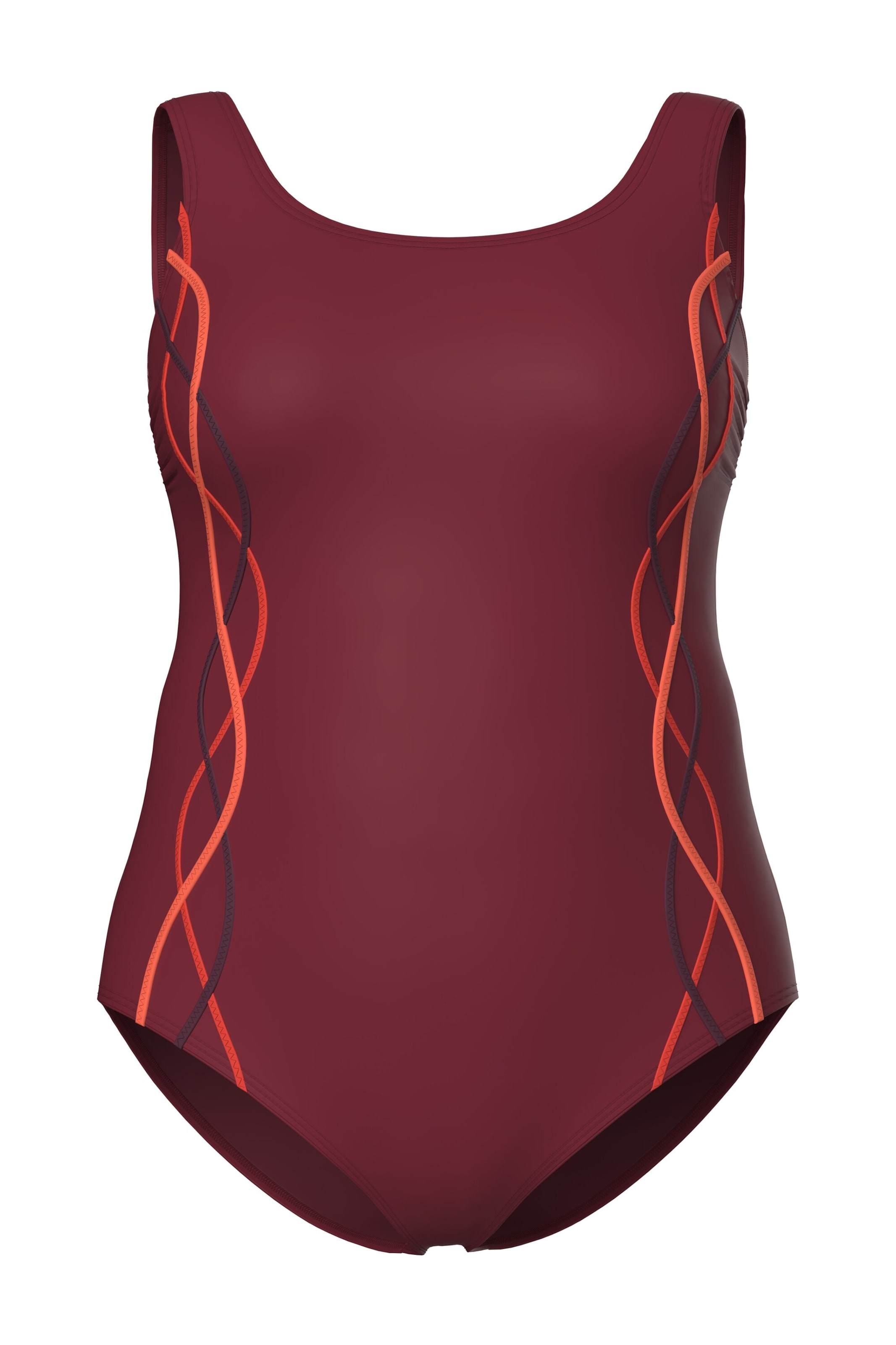 Ulla Popken Bustier Badeanzug 'Alice' in Rot: Vorderseite