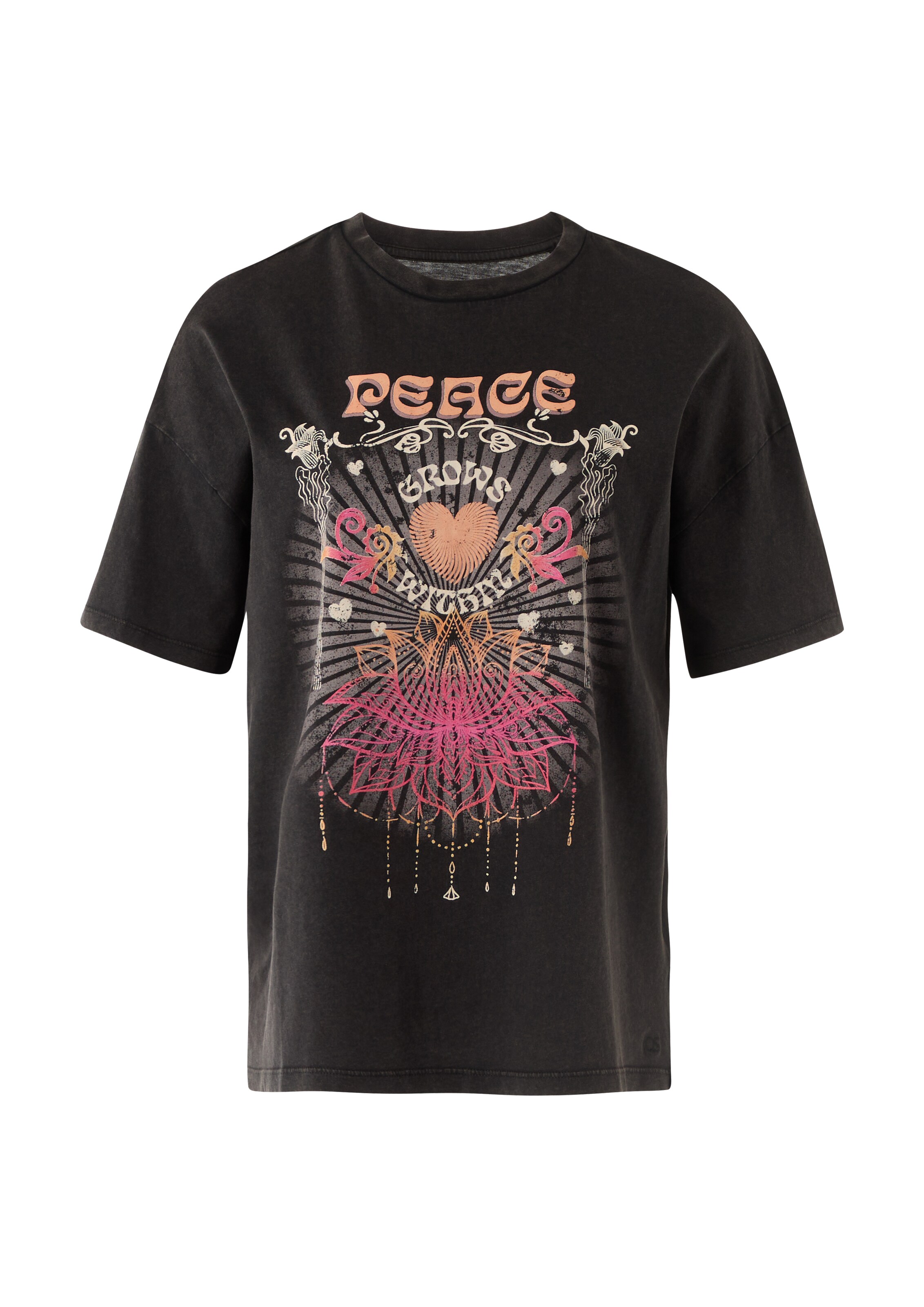 T-shirt QS en noir : devant