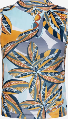 Haut 'Crop top halter Palm' Chic by Lirette en bleu : devant
