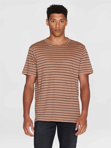 KnowledgeCotton Apparel T-Shirt in Braun: Vorderseite