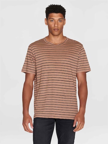 KnowledgeCotton Apparel Shirt in Brown: front