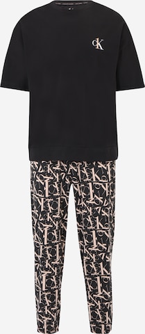 Calvin Klein Underwear Dolga pižama | črna barva: sprednja stran