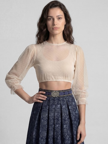 Blouse folklorique 'Kaktus' SPIETH & WENSKY en beige : devant