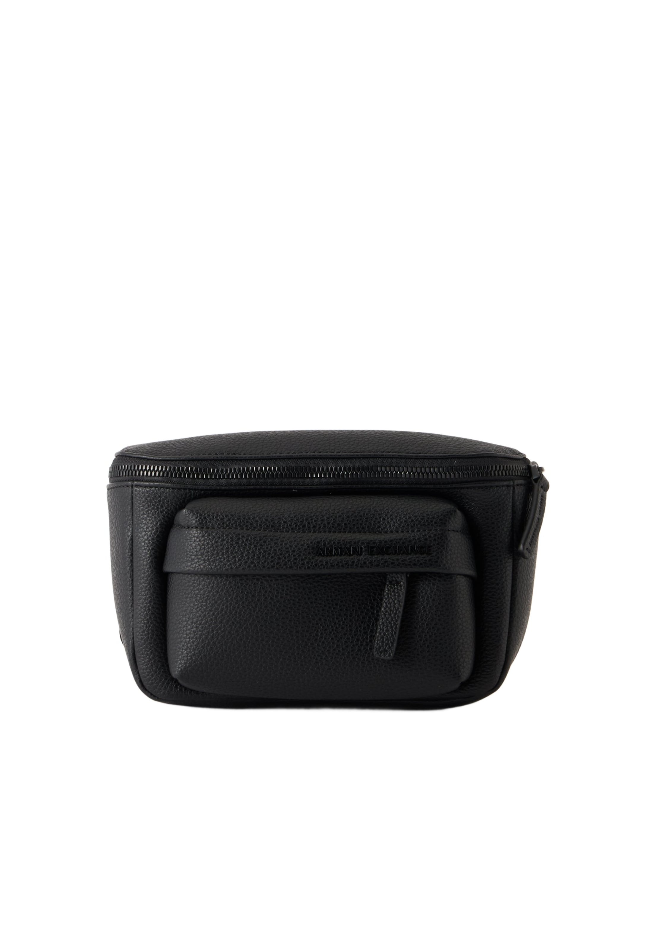 ARMANI EXCHANGE Fanny Pack in Black: front