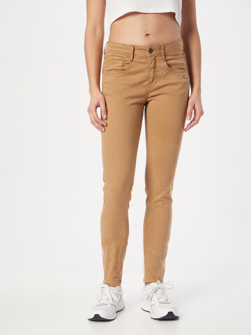 Coupe slim Pantalon 'Amelie' Gang en marron : devant